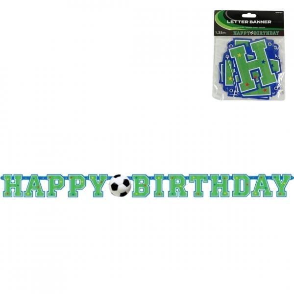 Buchstabenschnur Happy Birthday Fußball 135 cm