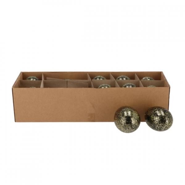 Eier schwarz/gold 5 cm 12 Stück