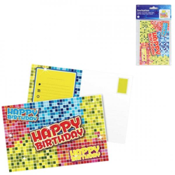 Folat invitation cards Happy Birthday 6 pieces