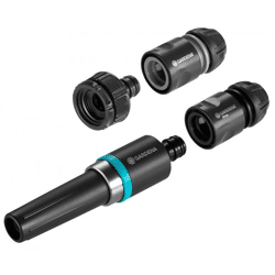 Gardena EcoLine Grundausstattung: Spritz-Satz aus Reinigungsspritze, Hahnverbinder, Adapter, Schlauchverbinder und Wasserstop, zur Bewässeru
