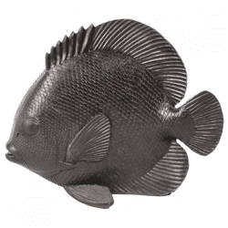 Housevitamin Statue Flacher Fisch Fisch schwarz 19 cm