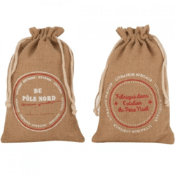 J-Line Geschenktüte Weihnachten Jute 29 cm 2 sortiert