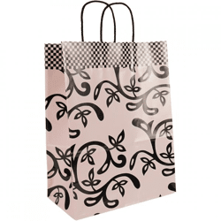 Paper bag pink and black 31 cm set of 250