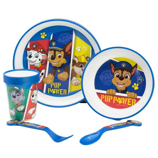 Paw Patrol Pup Power - Rutschfestes 5-teiliges Premium Fr&uuml;hst&uuml;cks-Set