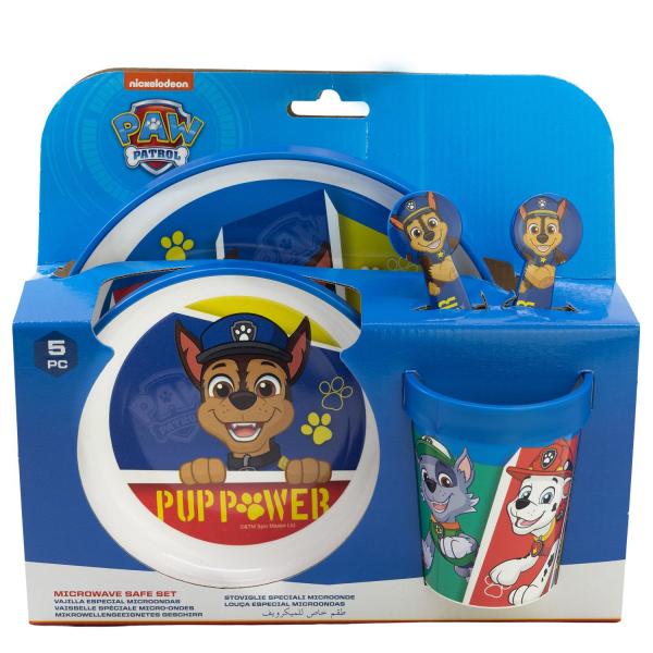 Paw Patrol Pup Power - Rutschfestes 5-teiliges Premium Fr&uuml;hst&uuml;cks-Set