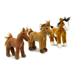 Standing horse - 3 assorted - plush 22 cm