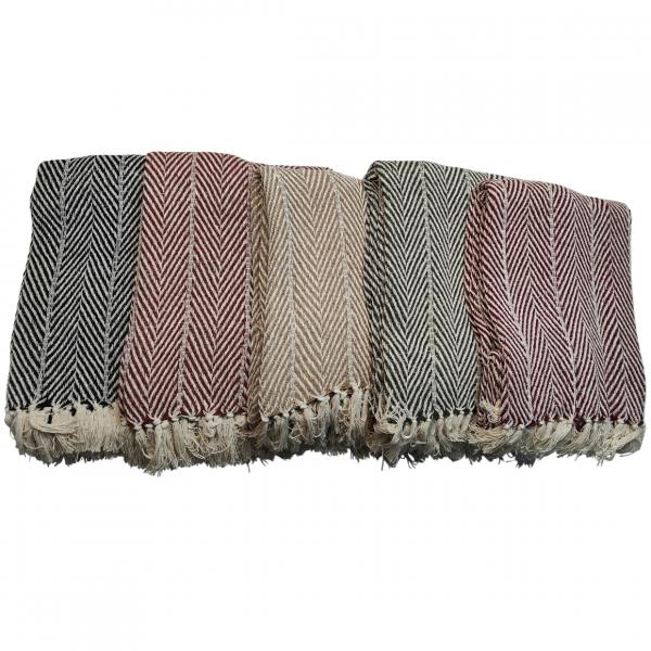 Take a Plaid 32 recycelte Baumwolle schwarz 130 x 180 cm