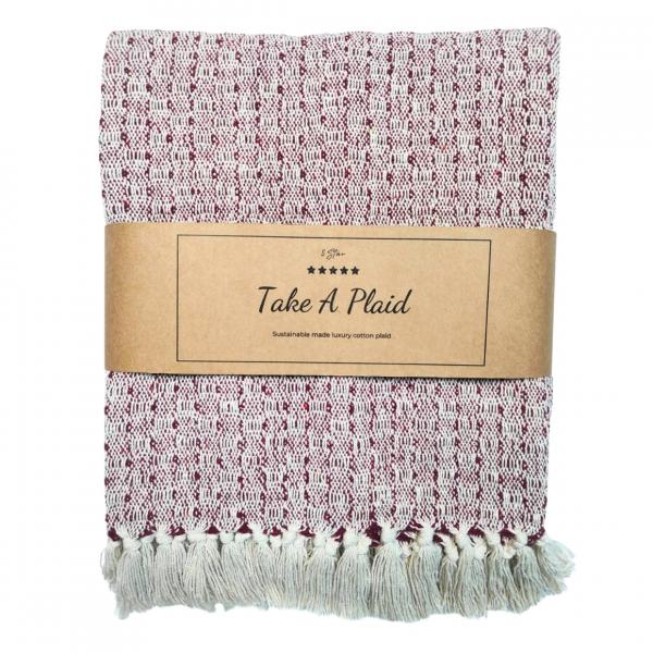 Take a Plaid 38 recycelte Baumwolle rot 130 x 180 cm