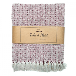 Take a Plaid 38 recycelte Baumwolle rot 130 x 180 cm