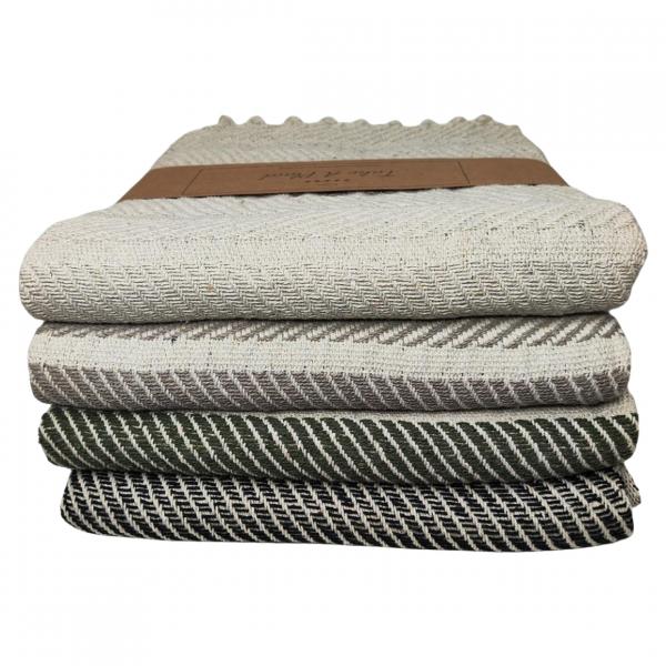 Take a Plaid 55 recycelte Baumwolle schwarz 130 x 180 cm