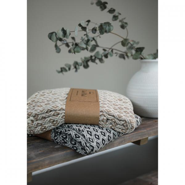 Take a Plaid 56 recycelte Baumwolle schwarz 130 x 180 cm