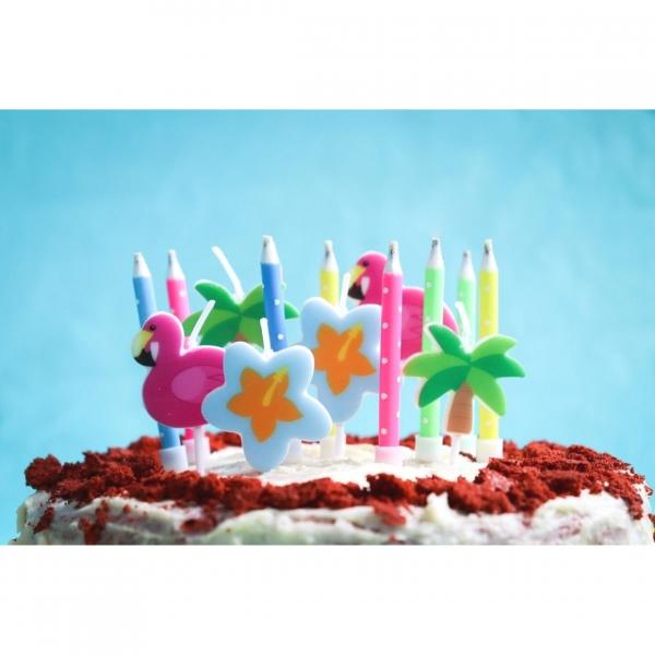 Tropische Party-Kerzen 7,5 cm Satz von 6