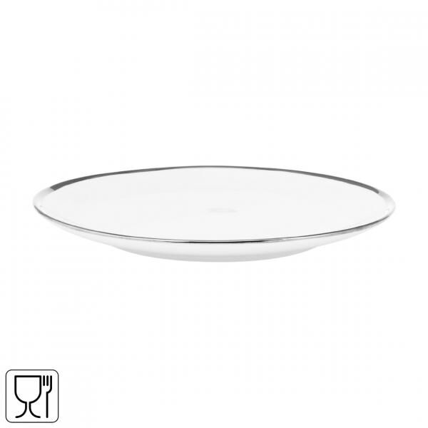 Vtwonen Essteller Weiß Silber 25,5 cm