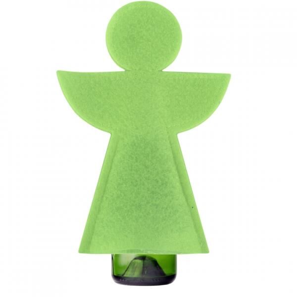 Weihnachtsflaschendekoration Engel Filz grün 36 cm 2er Set
