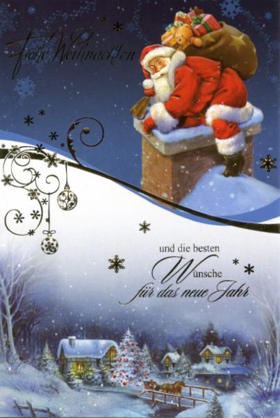 Weihnachtskarten Weihnachtsmann - 100 St&uuml;ck - 6 Motive