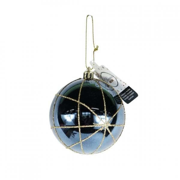 Christmas ball shatterproof blue/gold 8 cm