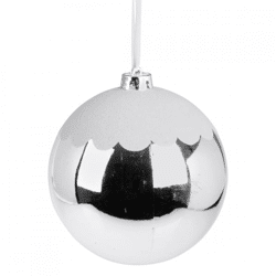 Weihnachtskugel Snow silber/weiß glitzernd 15 cm