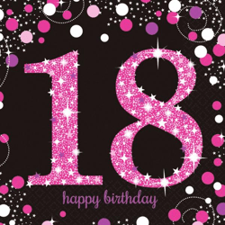 16 napkins 18 Sparkling Celebration - Pink 33 x 33 cm