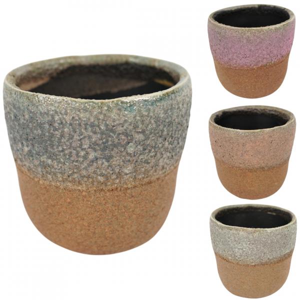 Flower Pot Ceramic brown 12 cm 4 assorted