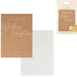 Ginger Ray wedding invitation card with envelope 10 pieces
