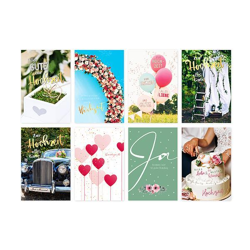 Wedding card - 100 pieces - 8 motifs