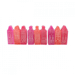 Kerze Adam House fuchsia mix 4 x 12 cm 9 sortiert