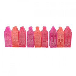 Kerze Adam House fuchsia mix 6 x 16 cm 9 sortiert