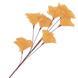 Artificial branch Feather flowers orange 95 cm
