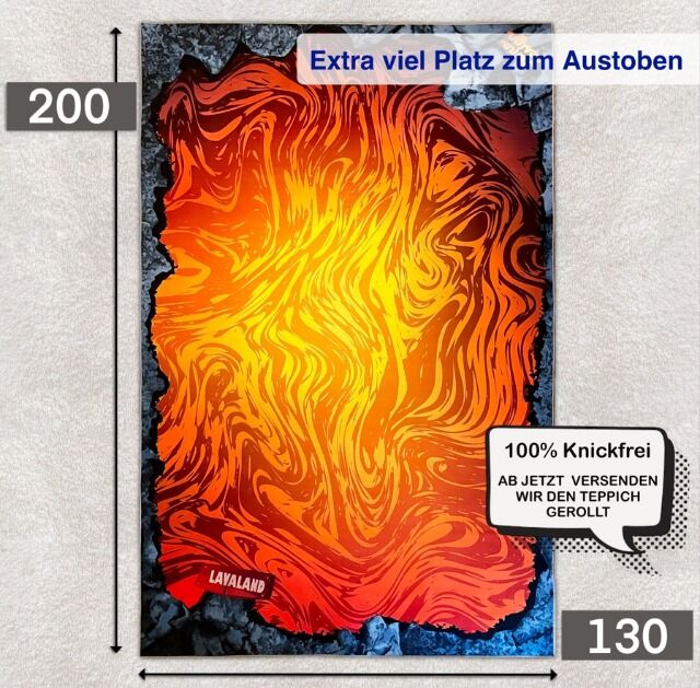 Lava Spielteppich für Kinder (200x130 cm) mit Balanciersteinen | Der Boden ist Lava Spiel 
