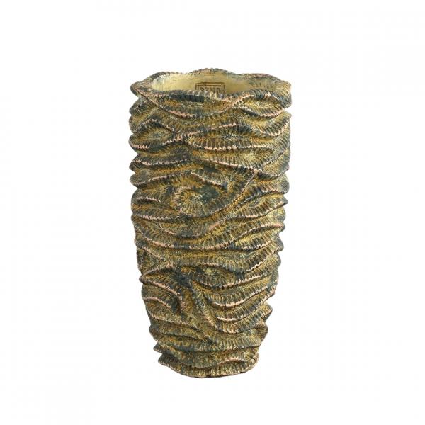 PTMD Blumentopf Waves braun hoch M 32 cm