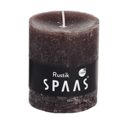 (R) Spaas Stumpenkerze rustikal warm braun 7 x 8 cm