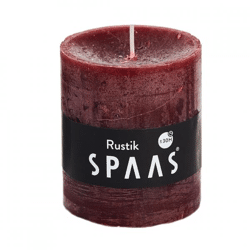 (R) Spaas Stumpenkerze rustikal weinrot 7 x 8 cm