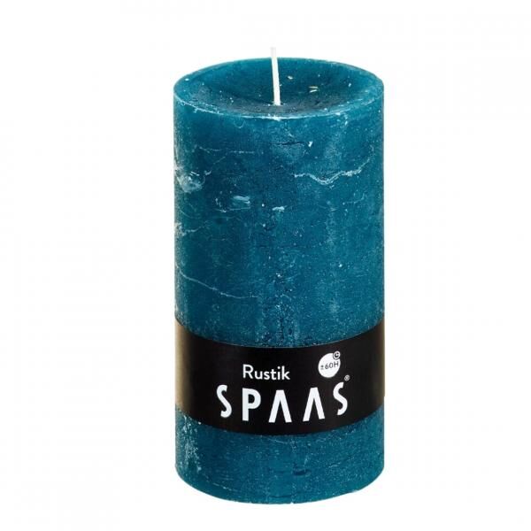 (R) Spaas stump candle Rustic turquoise 7 x 13 cm