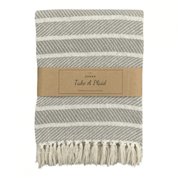 Take a Plaid 55 recycelte Baumwolle beige 130 x 180 cm