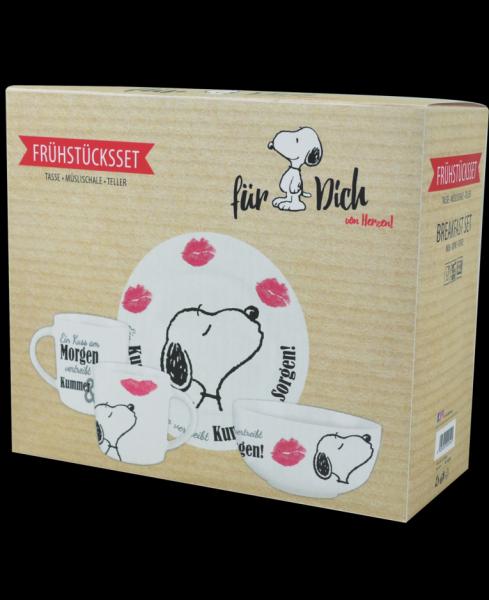The Peanuts "Ein Kuss am Morgen" - Fr&uuml;hst&uuml;cksset, 3. tlg.
