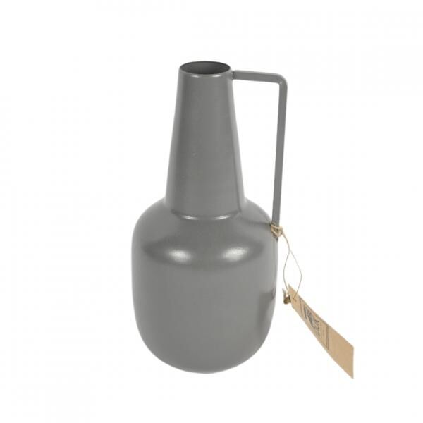 Vase Flasche Metall grau 20 cm