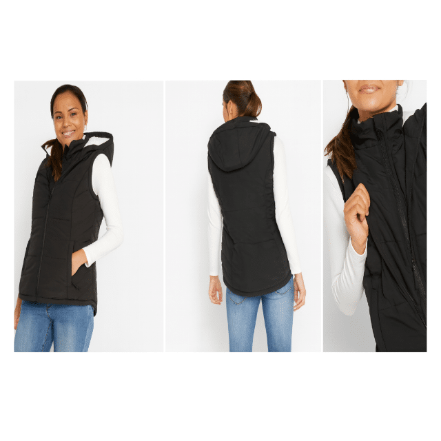 Versandhaus Teddy Westen Gefütterte Übergangsweste Freizeit Winter Mode Fashion Bekleidung Damen Frauen Plüschweste Restposten