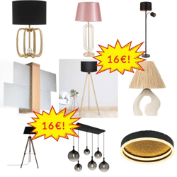 16€ Lampen Mix Kategorie A/B/C Tisch Pendel Steh dekorativ Marken Lumisky Opviq näve FH Lighting ab 25 Stück Lager Deutschland