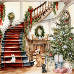 20 Napkins / Napins 33 x 33 cm - Maison de Noel - Christmas