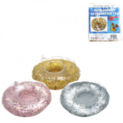 Aufblasbarer Becherhalter Donut glitter 22 cm 3 assorti