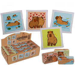 Capybara magic cotton towel - 4 assorted in display - 30 cm