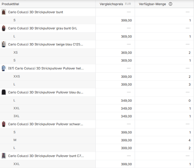 Carlo Colucci 3d Strick 111 Stück 30 verschiedene Modelle
