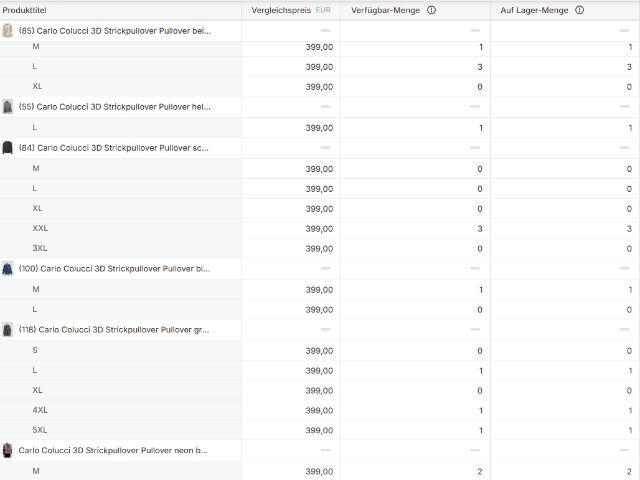 Carlo Colucci 3d Strick 111 Stück 30 verschiedene Modelle