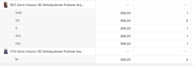 Carlo Colucci 3d Strick 111 Stück 30 verschiedene Modelle