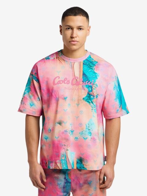 Carlo Colucci Tshirt rosa muster Uvp 99,95€ oversize unisex