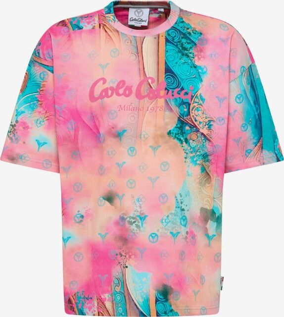 Carlo Colucci Tshirt rosa muster Uvp 99,95€ oversize unisex