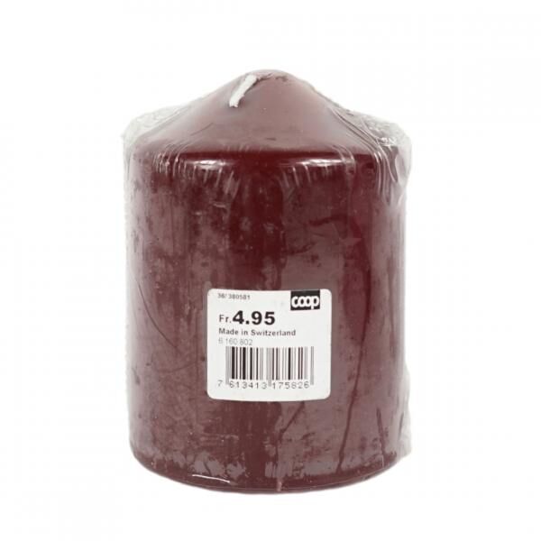 Coop Stumpenkerze weinrot 8 x 12 cm