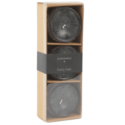 Countryfield floating candle Bollie black 7 cm set of 3