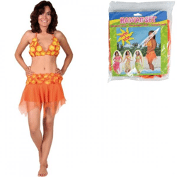 Folat Hawai top en rok oranje one size
