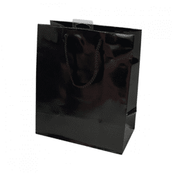 Geschenktüte mit Kordel M schwarz 23 cm